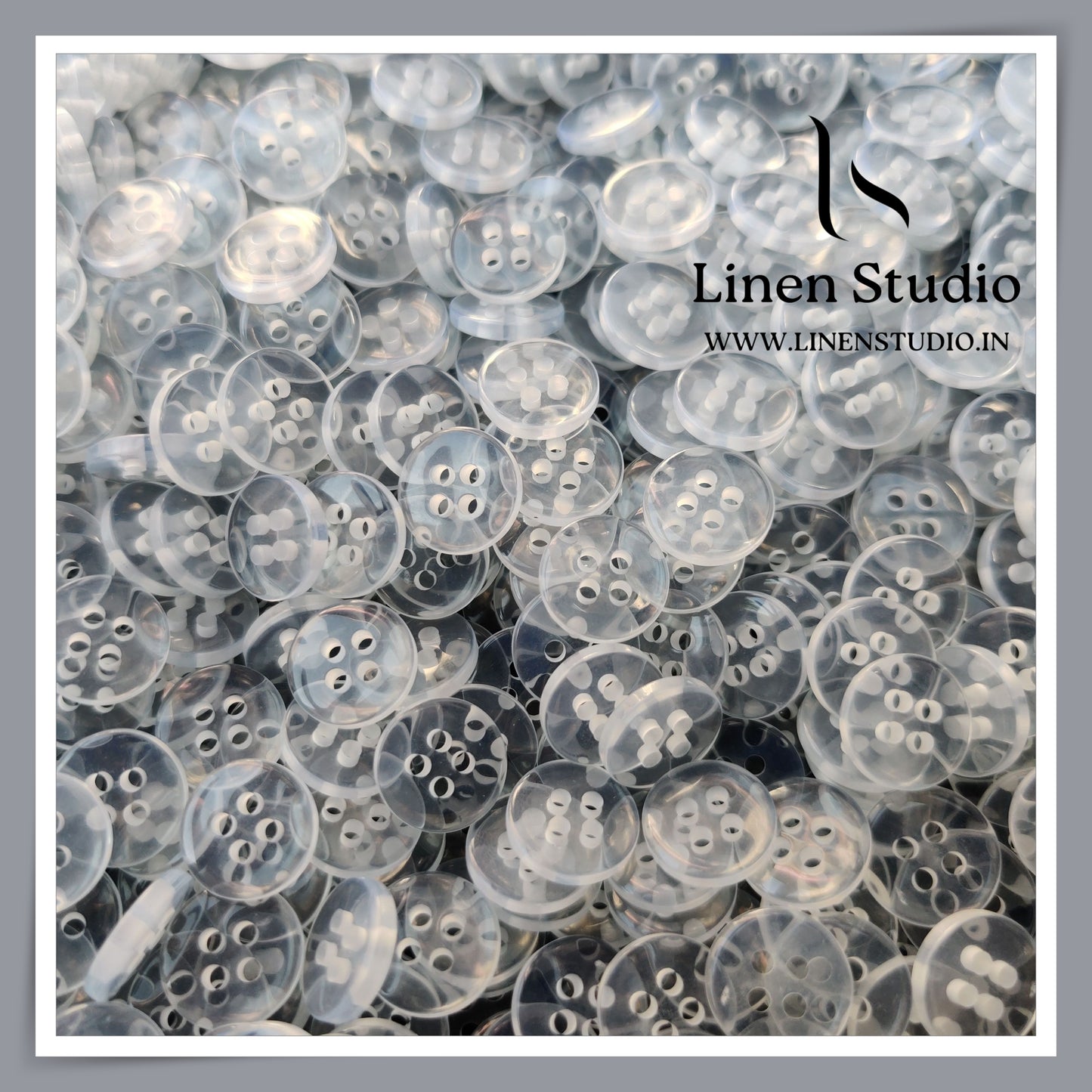 Round Rim 4 Hole Single Tone Shirt Buttons - P121 SG037 18L