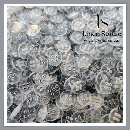 Round Rim 4 Hole Single Tone Shirt Buttons - P121 SG037 18L