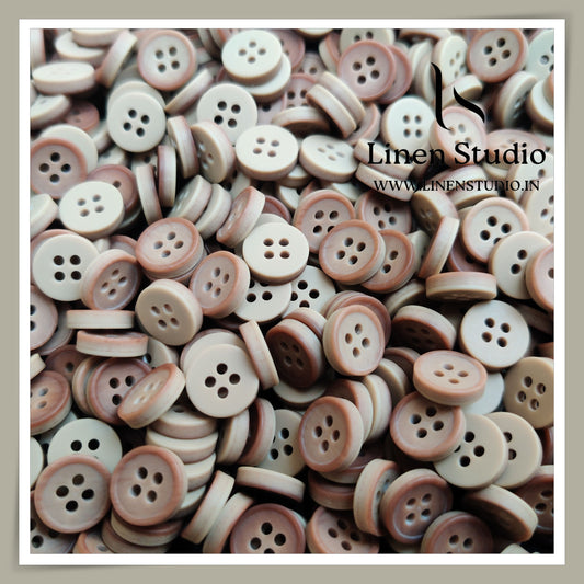 Round Rim 4 Hole Wood Imitation Shirt Buttons - P147 SG017 18L