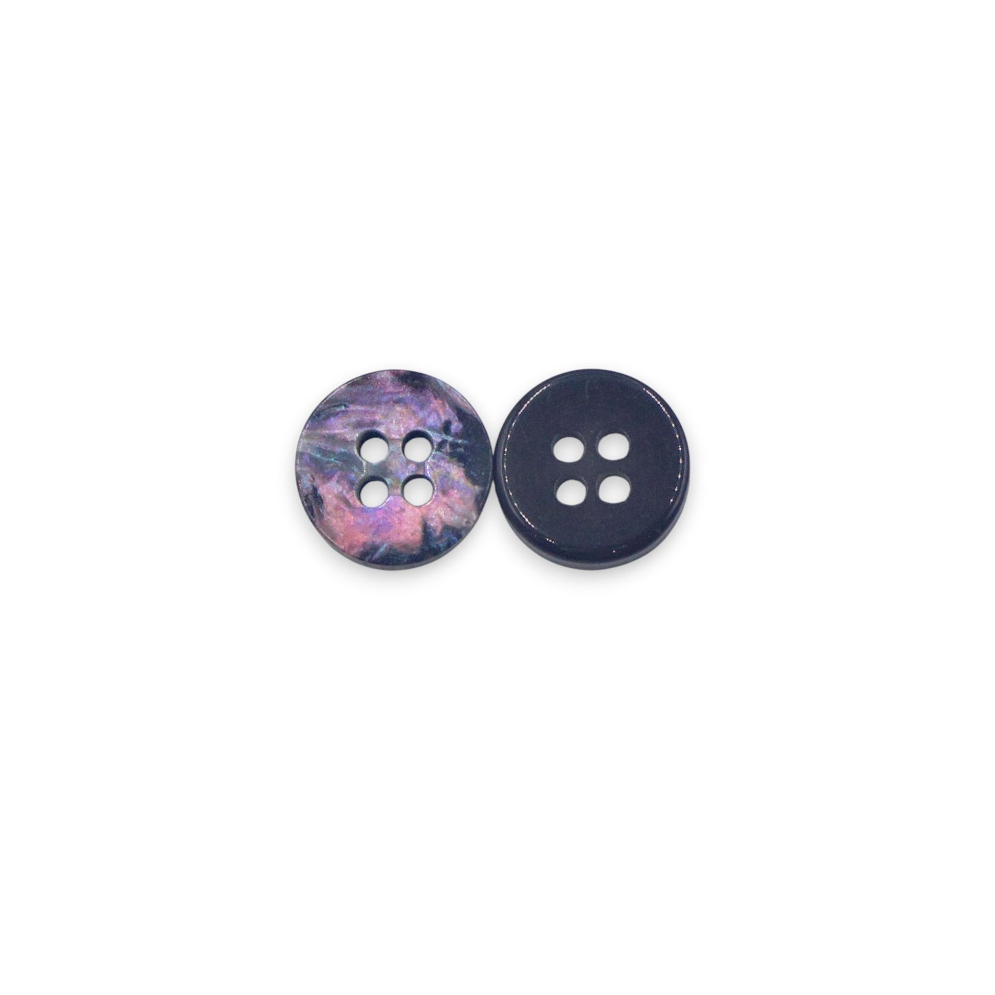 Round Rim 4 Hole Dark Grey Holographic Colour Fancy Shirt Buttons