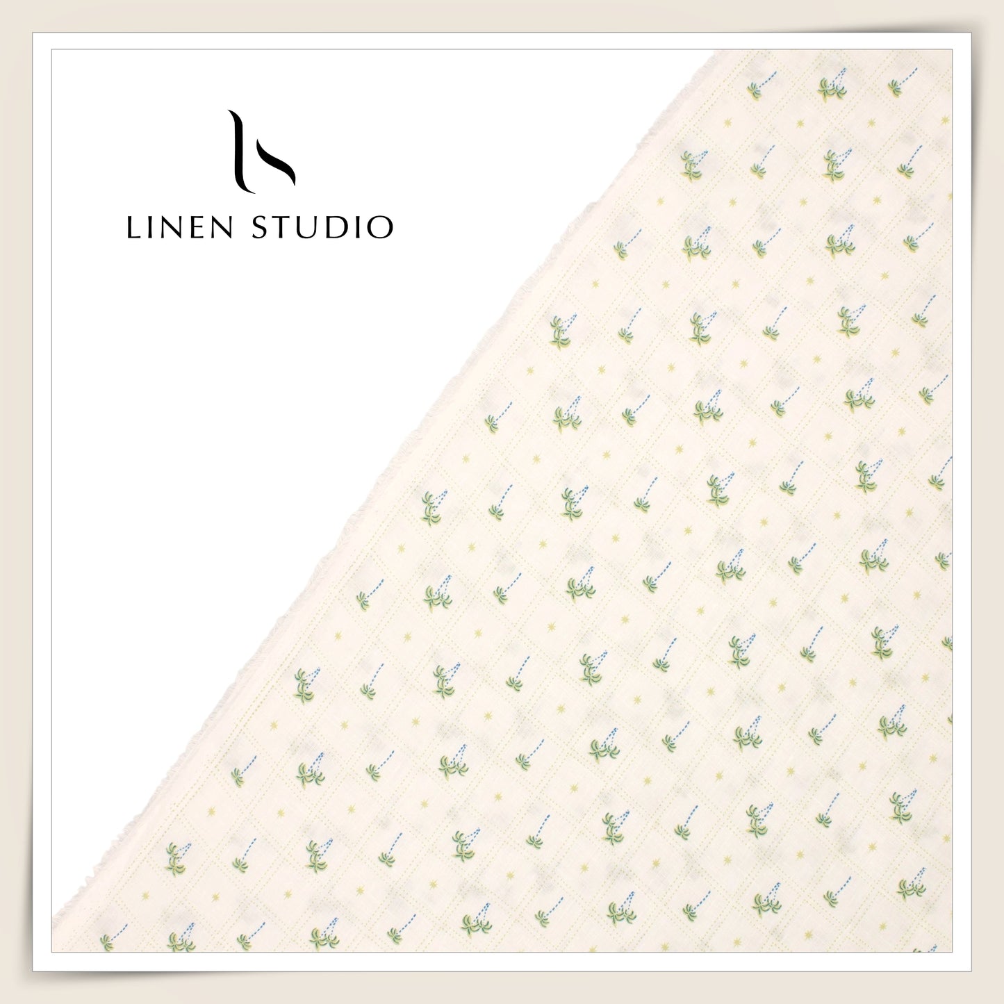 Linen Club 60 Lea Pure Linen Printed Shirting W/O SEL - Hawaii (45% SALE) (NEW)