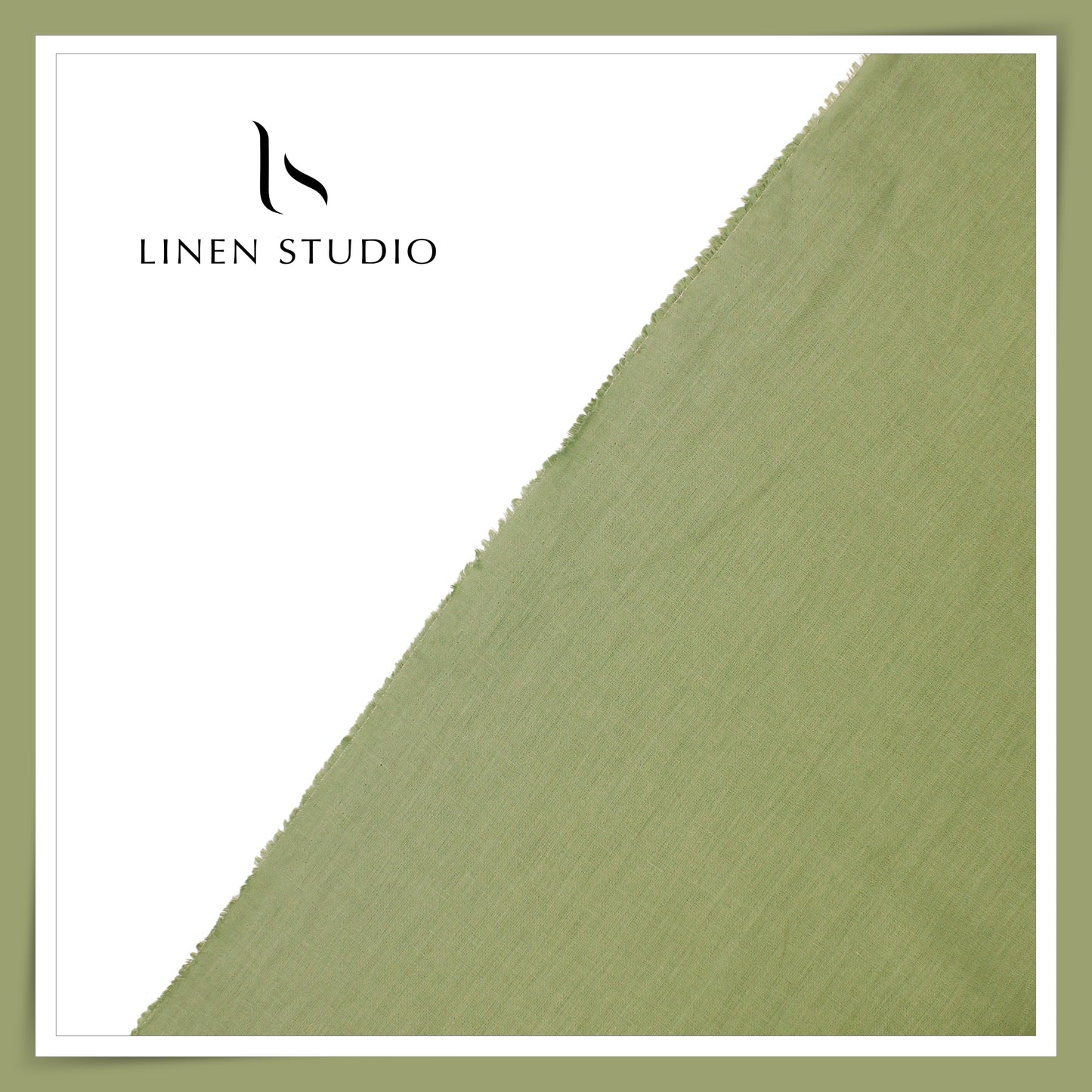 Linen Studio 60 Lea Pure Linen Shirting - Sage Green (50% SALE) (NEW)