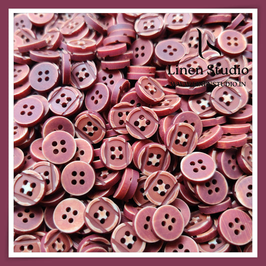 Round Rim 4 Hole Wood Imitation Shirt Buttons - P33F 18L