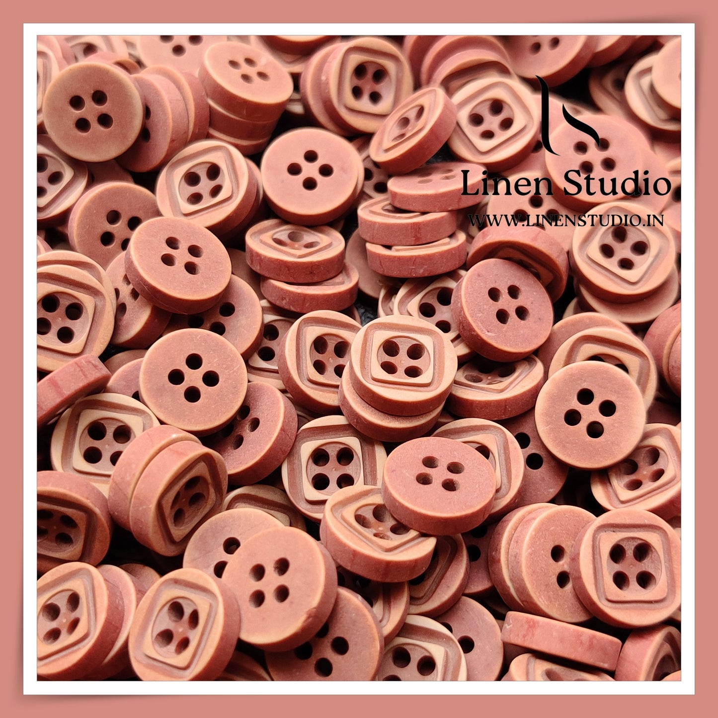 Round Rim 4 Hole Wood Imitation Shirt Buttons - P33F 18L(1)