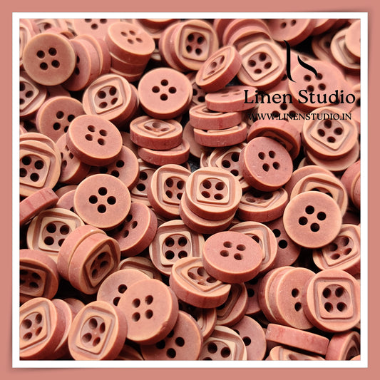 Round Rim 4 Hole Wood Imitation Shirt Buttons - P33F 18L(1)
