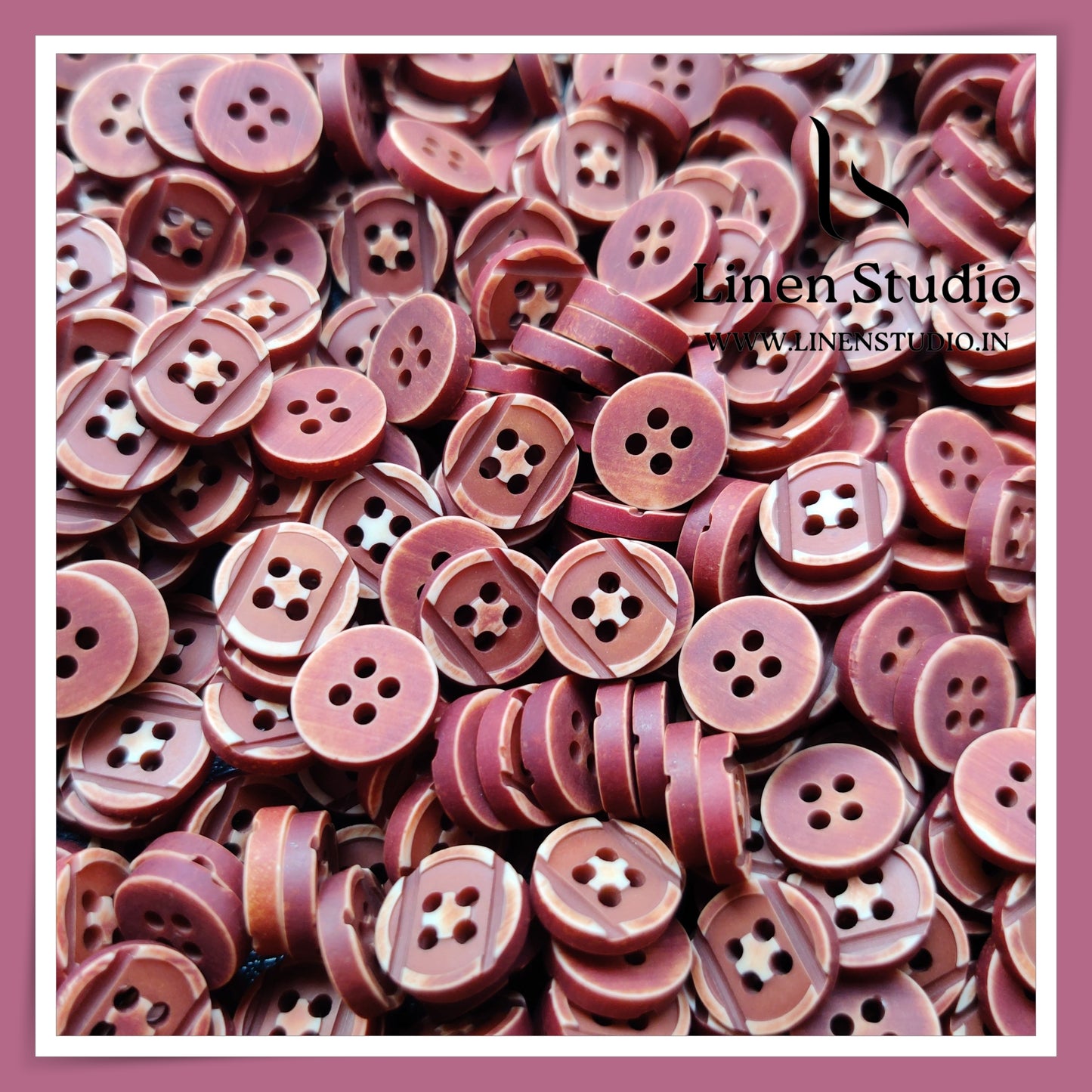 Round Rim 4 Hole Wood Imitation Shirt Buttons - P33F 18L(10)