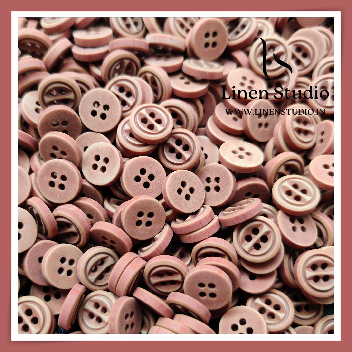 Round Rim 4 Hole Wood Imitation Shirt Buttons - P33F 18L(2)