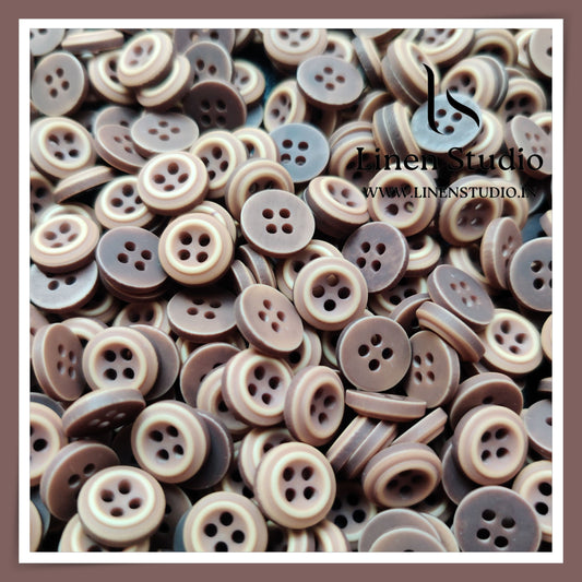 Round Rim 4 Hole Wood Imitation Shirt Buttons - P33F 18L(6)