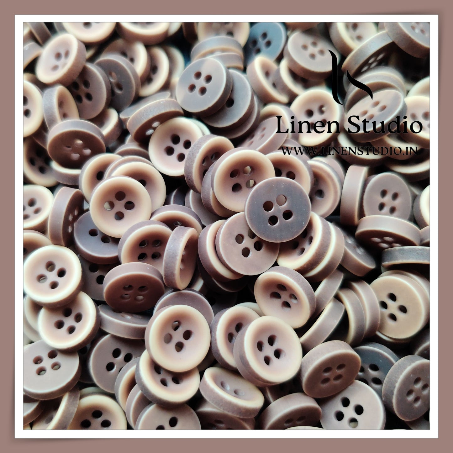 Round Rim 4 Hole Wood Imitation Shirt Buttons - P33F 18L(9)