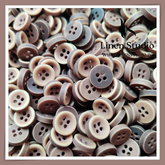 Round Rim 4 Hole Wood Imitation Shirt Buttons - P33F 18L(9)
