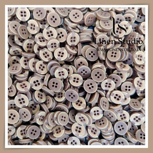 Round Rim 4 Hole Wood Imitation Shirt Buttons - P33F SG011 18L