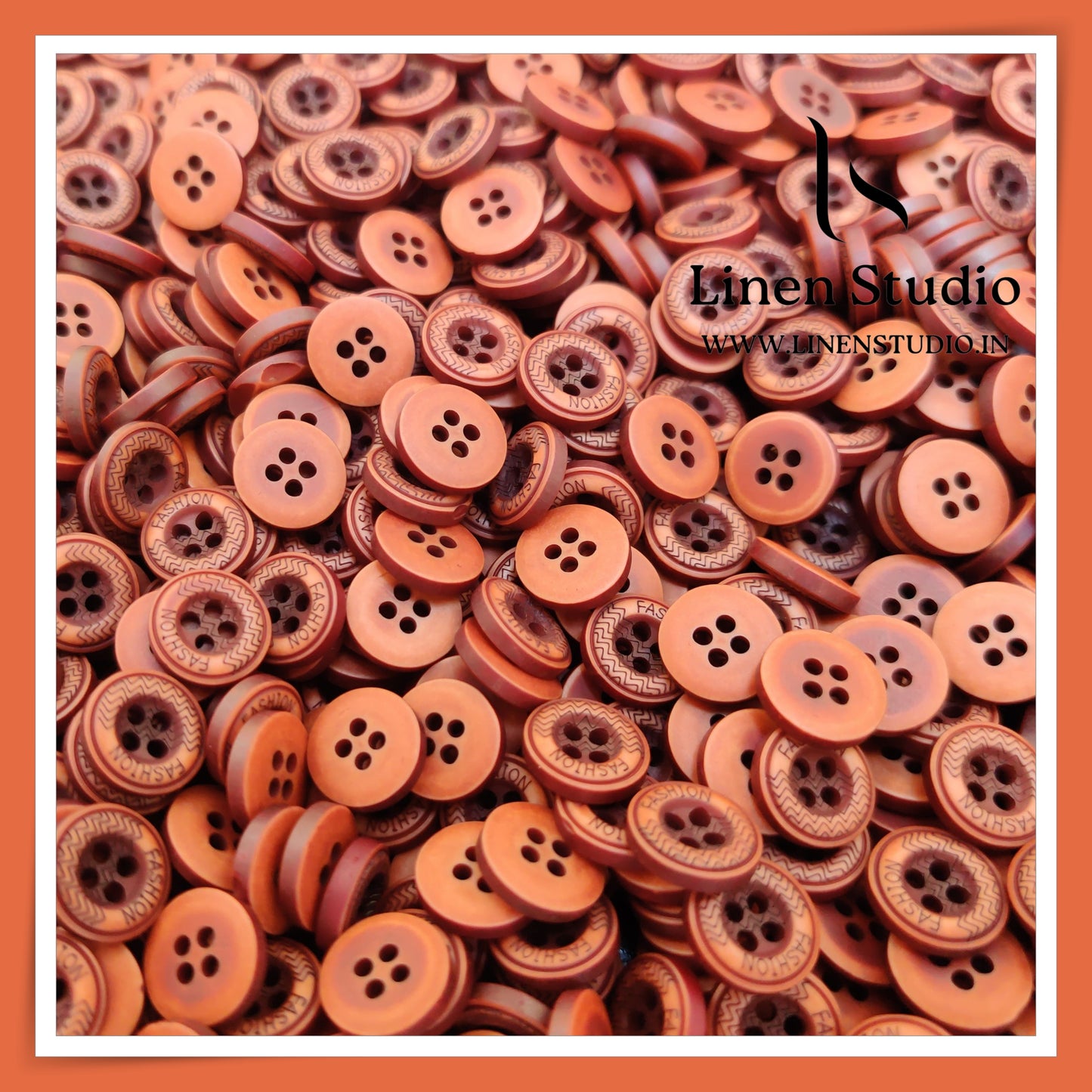 Round Rim 4 Hole Wood Imitation Shirt Buttons - P33F SG020 18L