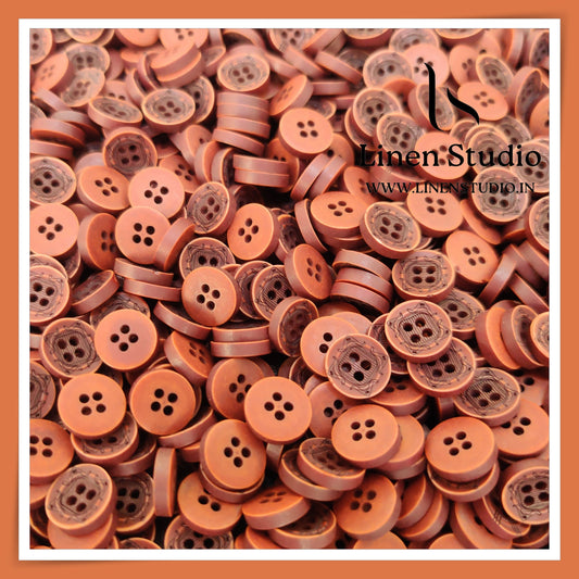 Round Rim 4 Hole Wood Imitation Shirt Buttons - P33F SG022 18L