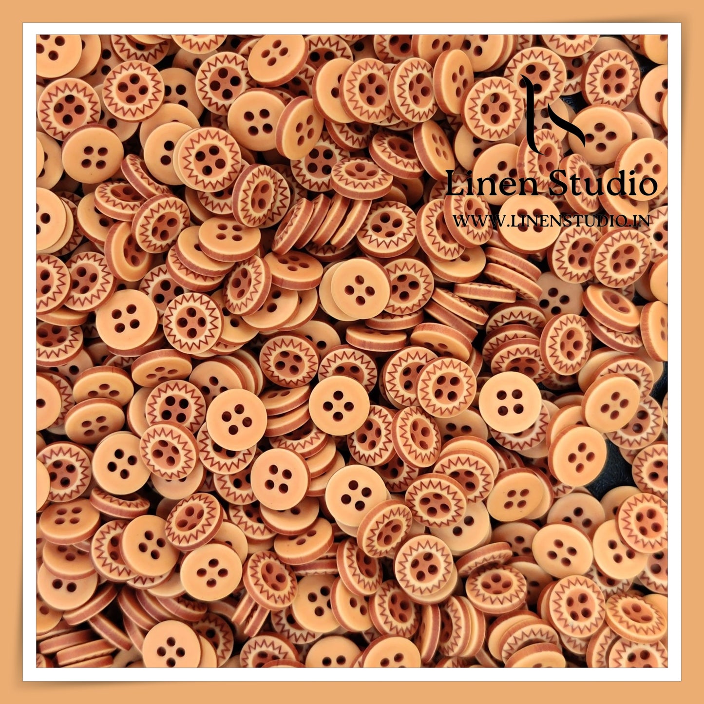Round Rim 4 Hole Wood Imitation Shirt Buttons - P33F SG023 18L(1)