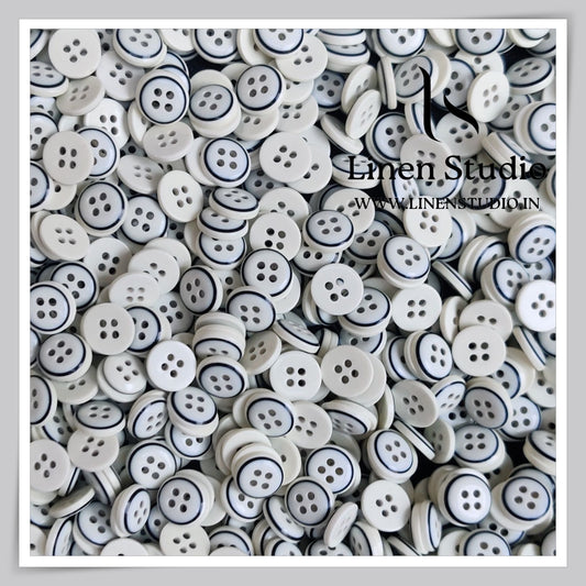 Round Rim 4 Hole Twin Colour Shirt Buttons - P34A SG004 18L