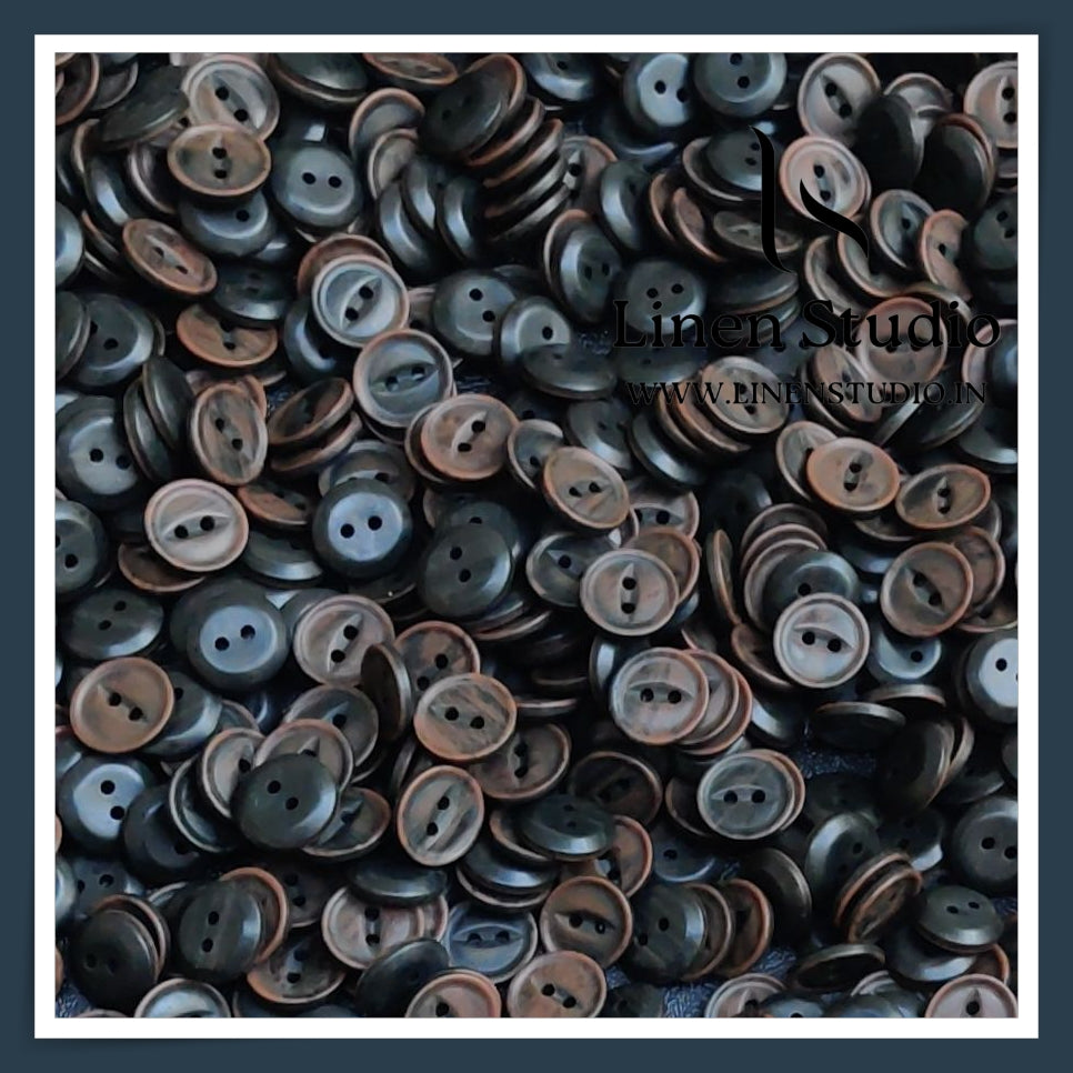 Round Rim 2 Hole Wood Imitation Shirt Buttons - P34A SG007 18L
