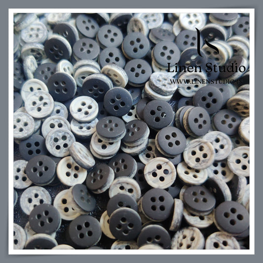 Round Rim 4 Hole Marble Shirt Buttons - P34A SG021 14L