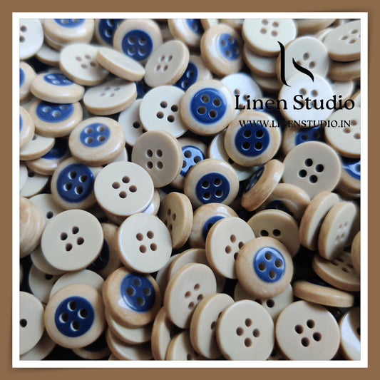 Round Rim 4 Hole Marble Shirt Buttons - P34A SG027 18L