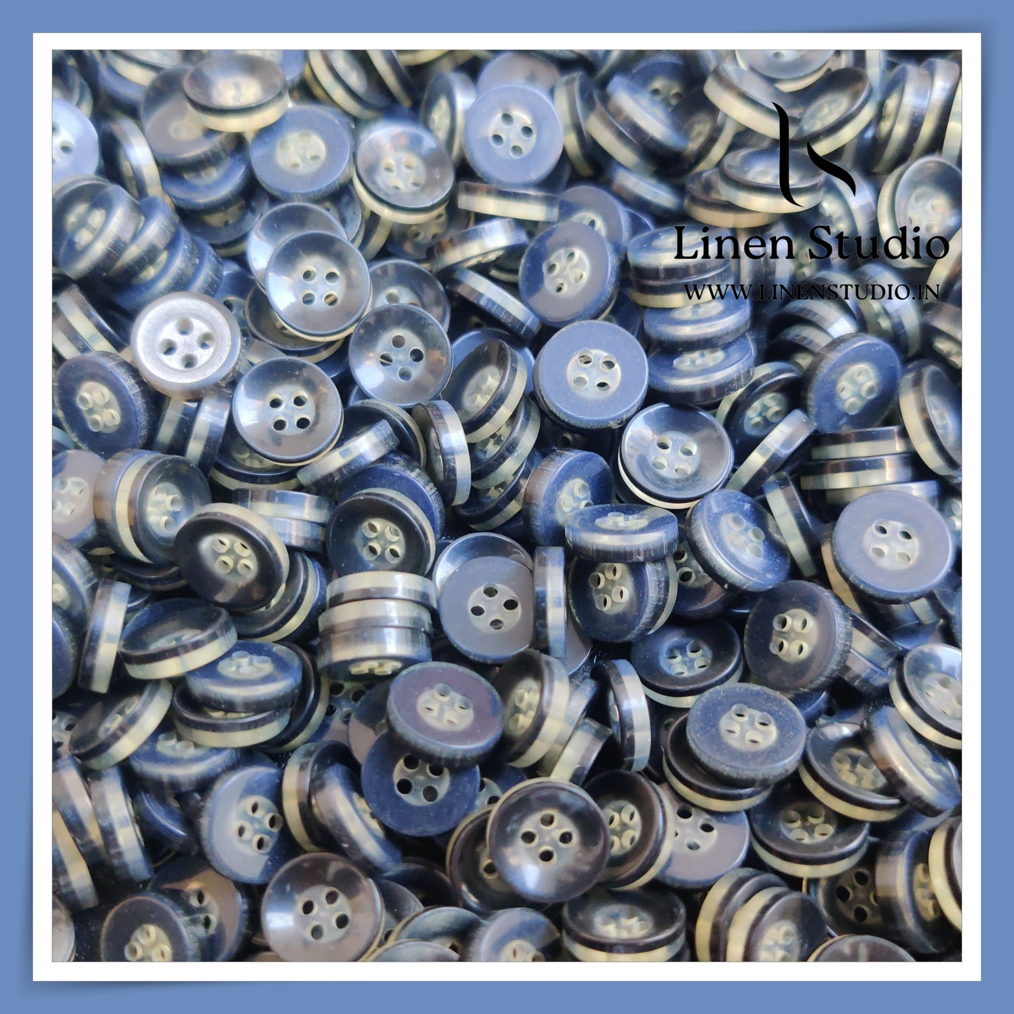 Round Rim 4 Hole Single Tone Shirt Buttons - P34C SG018 18L