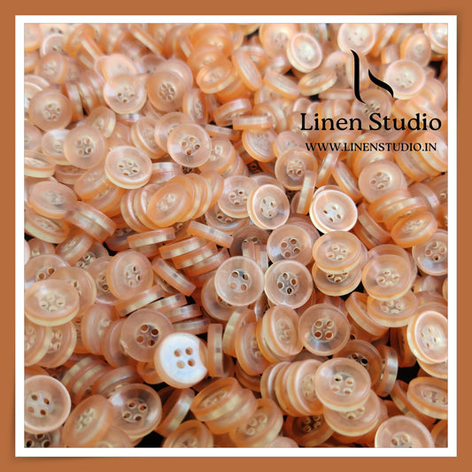 Round Rim 4 Hole Single Tone Shirt Buttons - P34C SG026 18L