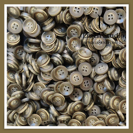 Round Rim 4 Hole Single Tone Shirt Buttons - P34C SG027 18L