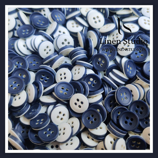 Round Rim 4 Hole Twin Colour Shirt Buttons - P34C SG030 18L
