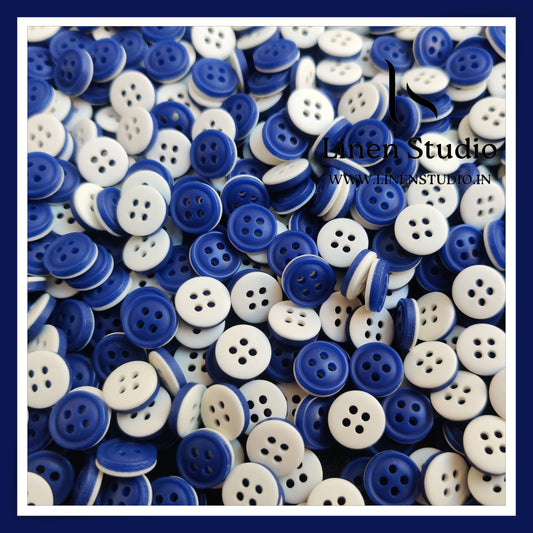 Round Rim 4 Hole Twin Colour Shirt Buttons - P34C SG032 18L
