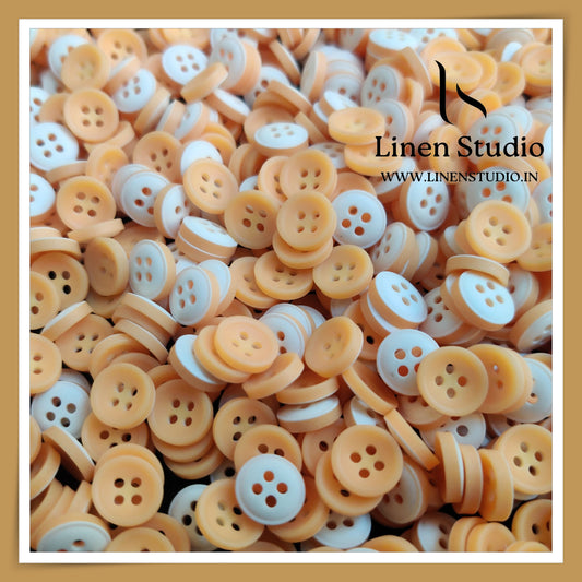Round Rim 4 Hole Twin Colour Shirt Buttons - P34C SG035 18L