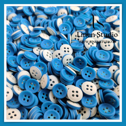 Round Rim 4 Hole Twin Colour Shirt Buttons - P34C SG036 18L