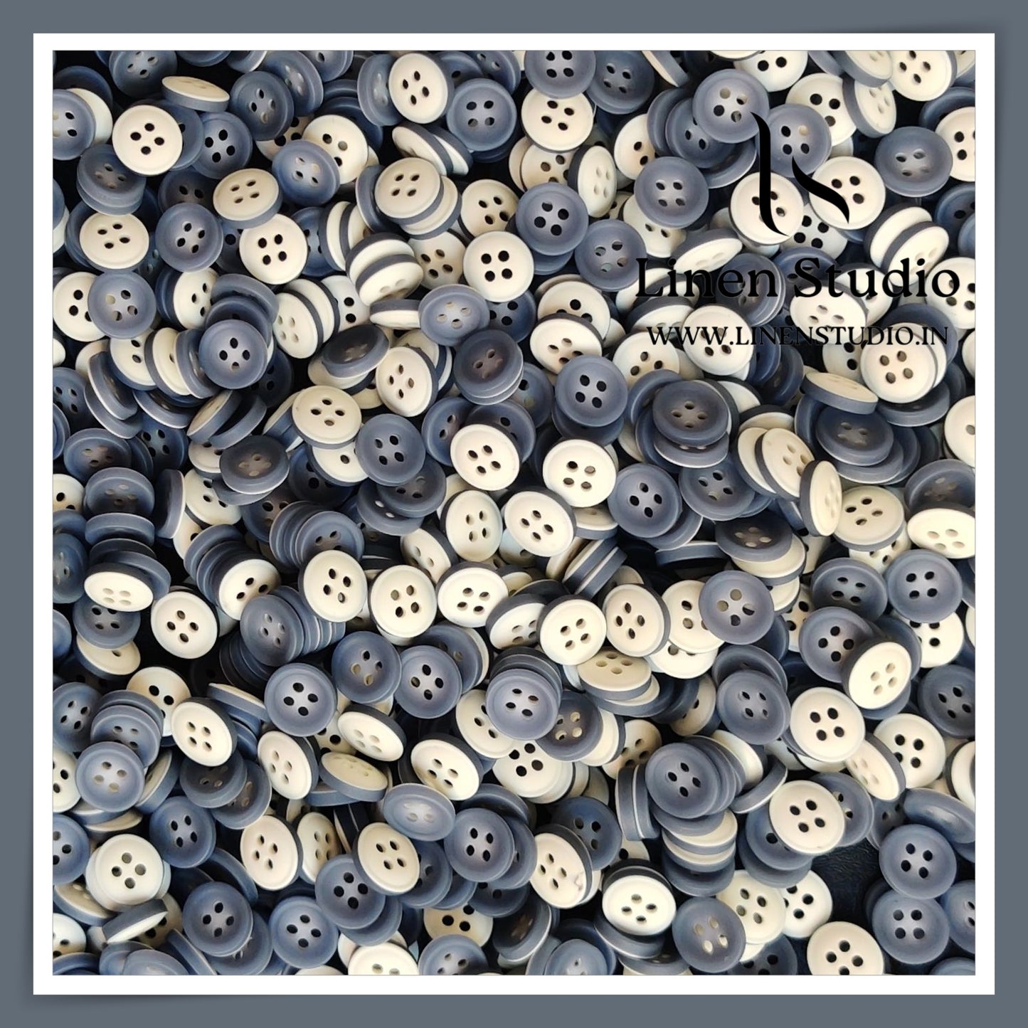 Round Rim 4 Hole Twin Colour Shirt Buttons - P34C SG038 18L