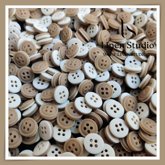 Round Rim 4 Hole Twin Colour Shirt Buttons - P34C SG039 18L
