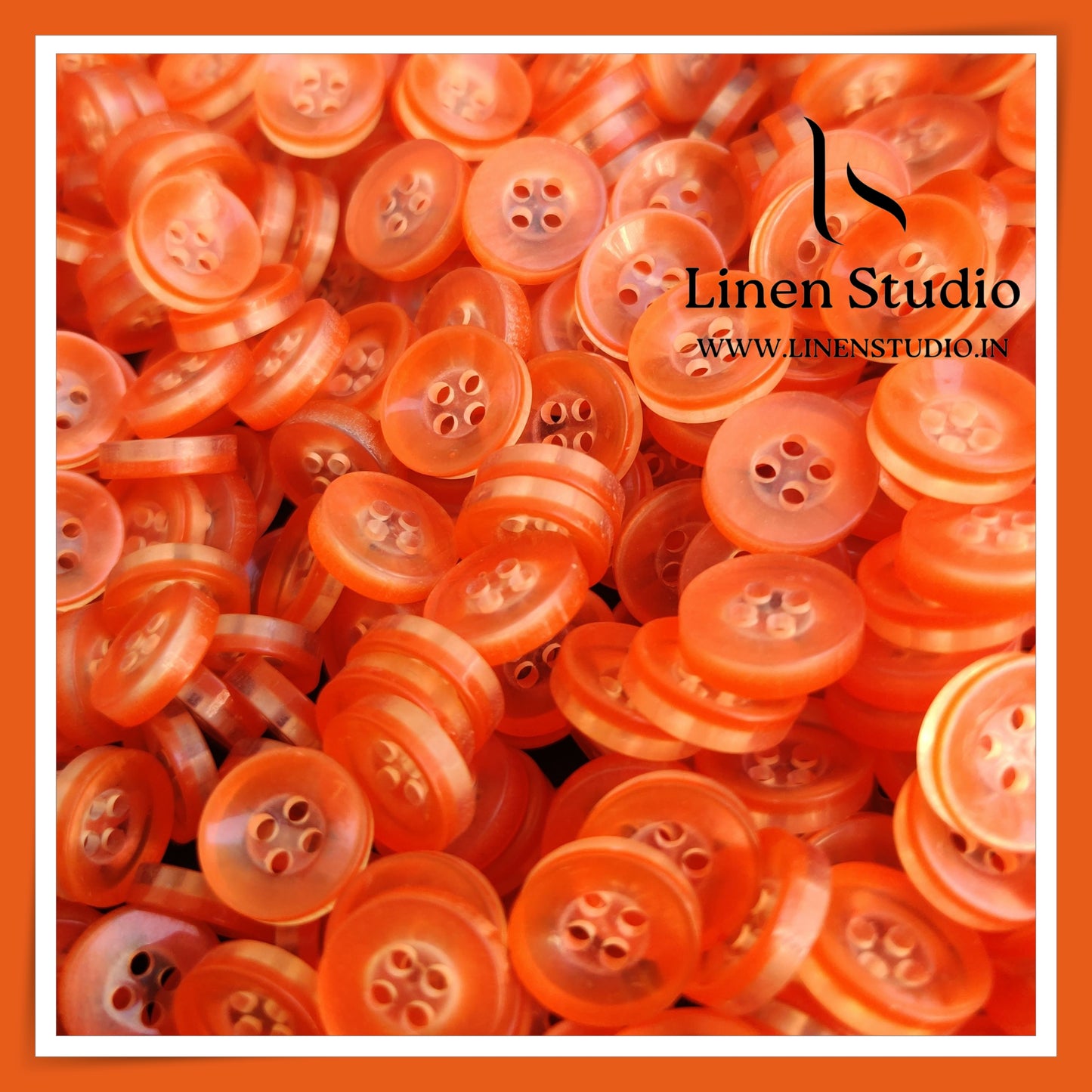 Round Rim 4 Hole Single Tone Shirt Buttons - P34C SG042 18L