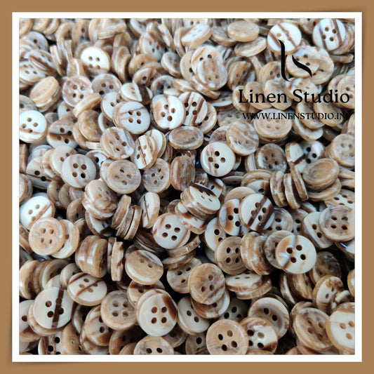 Round Rim 4 Hole Marble Shirt Buttons - P34F SG005 18L