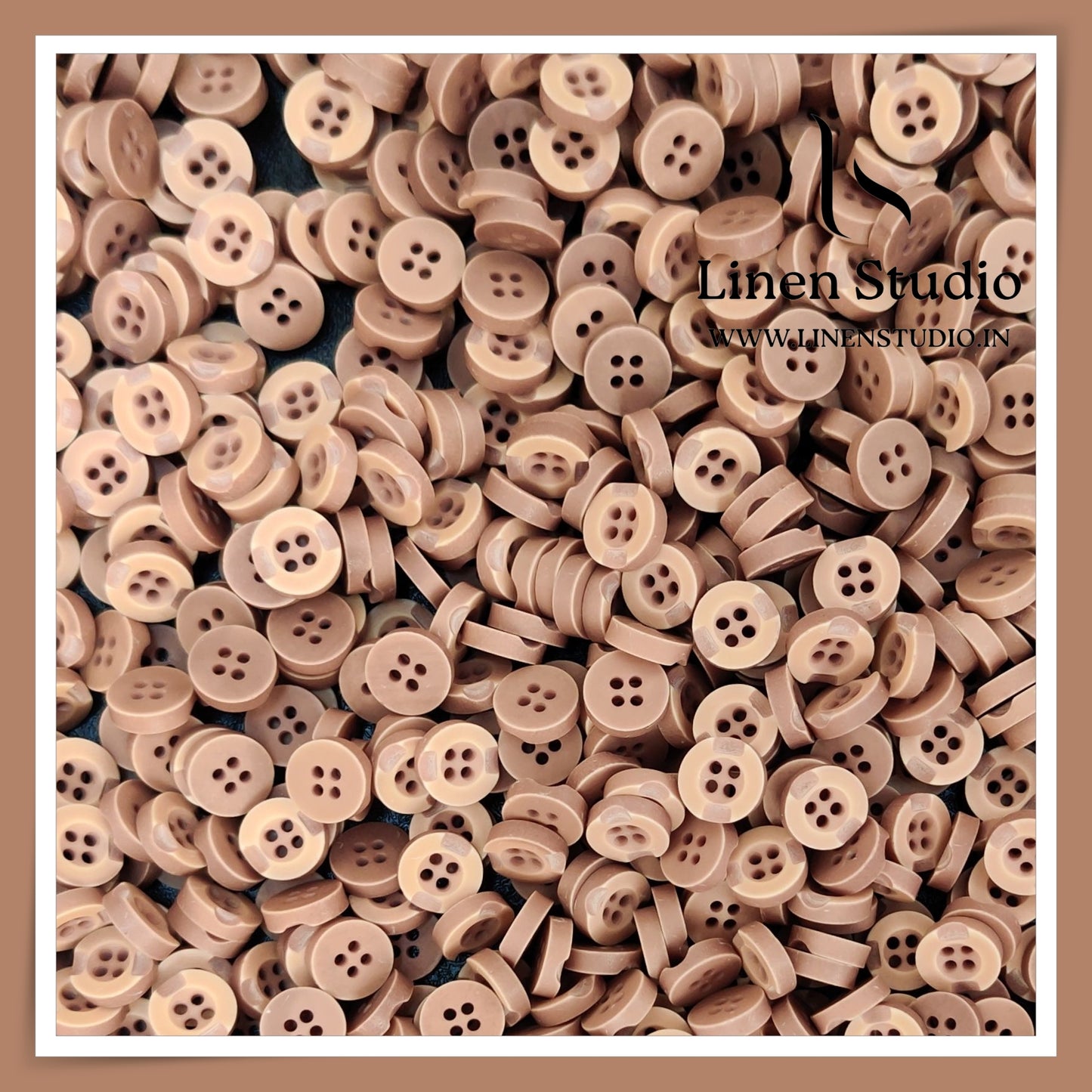 Round Rim 4 Hole Wood Imitation Shirt Buttons - P34F SG011 16L