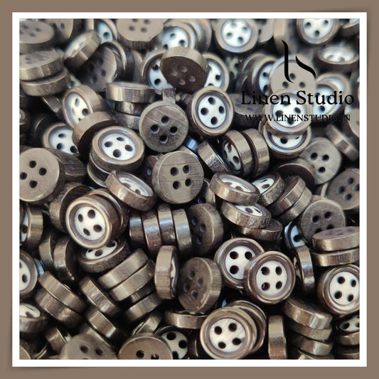 Round Rim 4 Hole Twin Colour Shirt Buttons -P34F SG015 16L