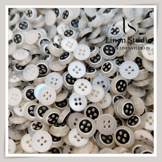 Round Rim 4 Hole Twin Colour Shirt Buttons - P34F SG017 16L