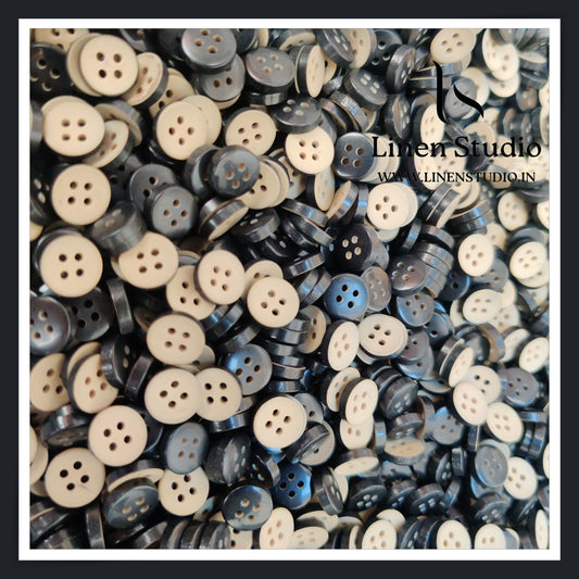 Round Rim 4 Hole Twin Colour Shirt Buttons - P34F SG020 16L