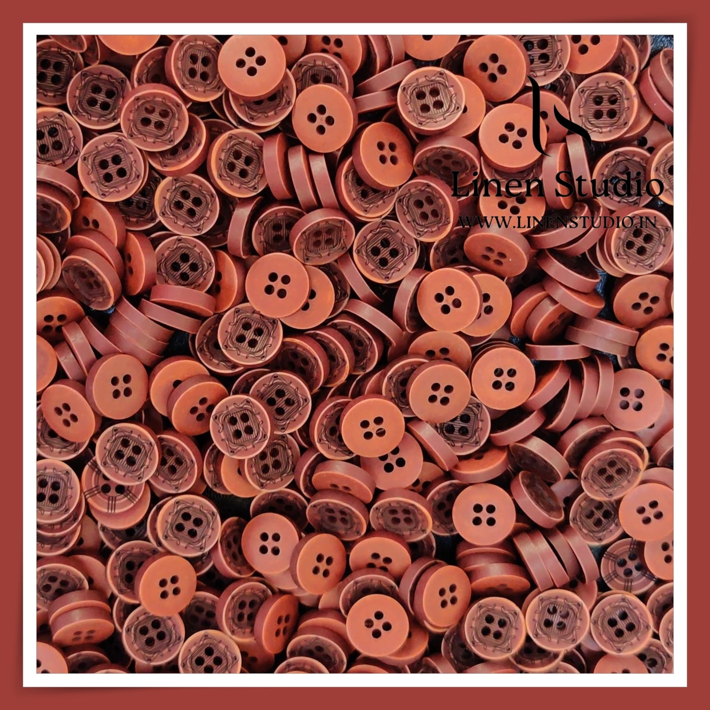 Round Rim 4 Hole Wood Imitation Shirt Buttons - P34F SG022 18L