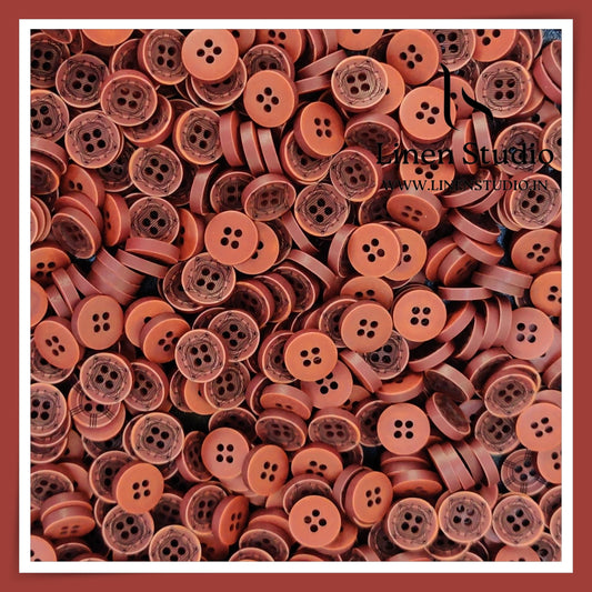 Round Rim 4 Hole Wood Imitation Shirt Buttons - P34F SG022 18L