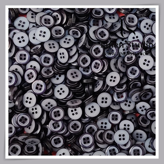 Round Rim 4 Hole Twin Colour Shirt Buttons - P34F SG032 16L