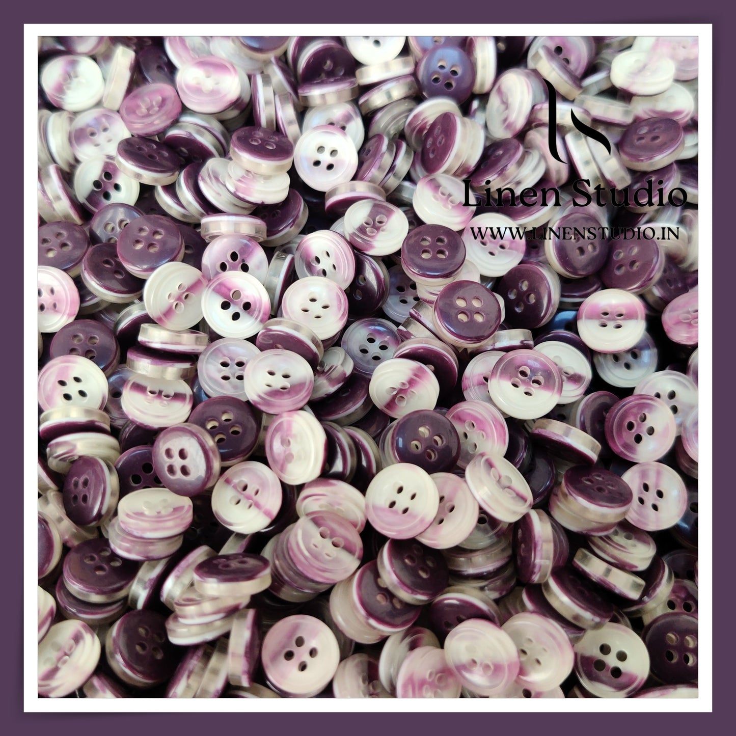Round Rim 4 Hole Marble Shirt Buttons - P34F SG035 16L