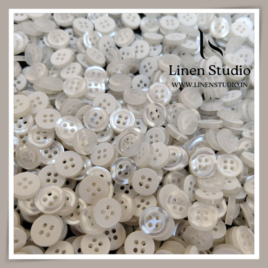 Round Rim 4 Hole White Shirt Buttons - P34G SG001 18L
