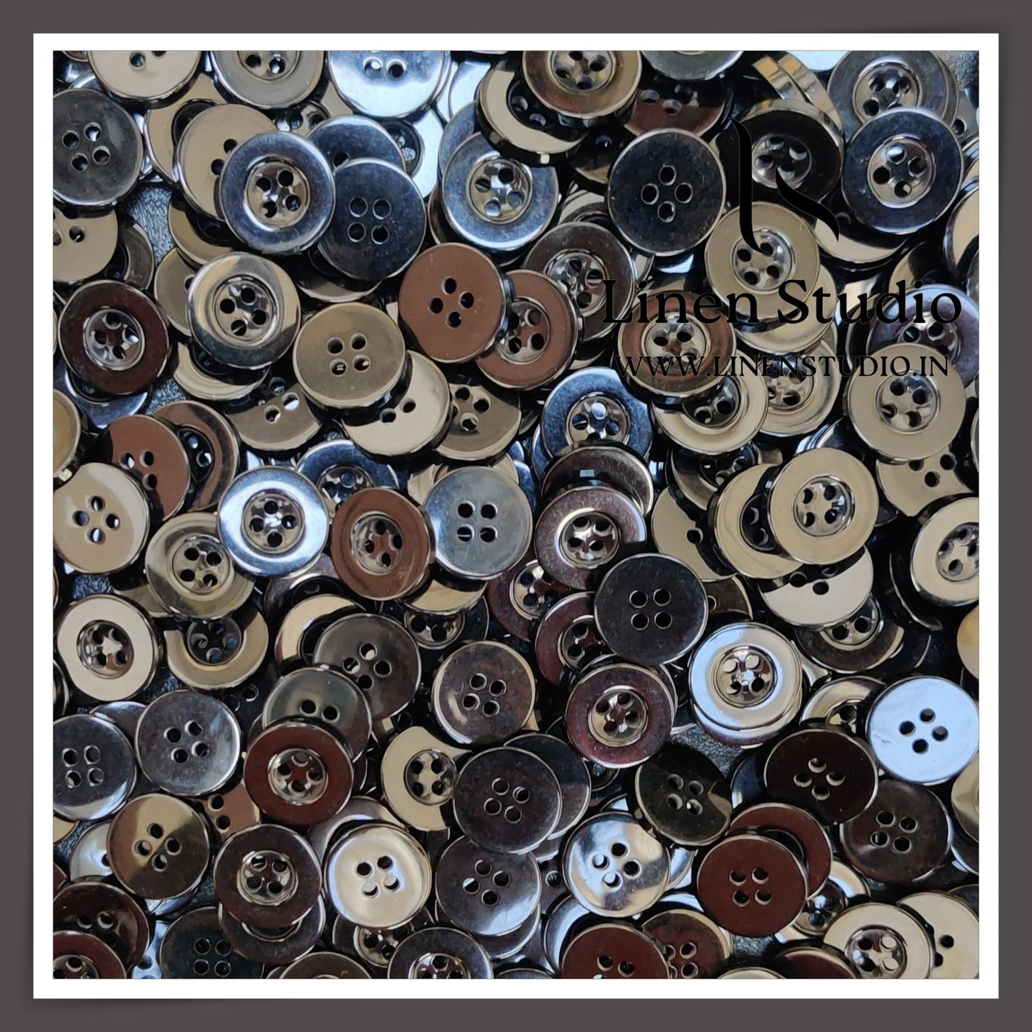 Round Rim 4 Hole Single Tone Shirt Buttons - P34G SG022 24L
