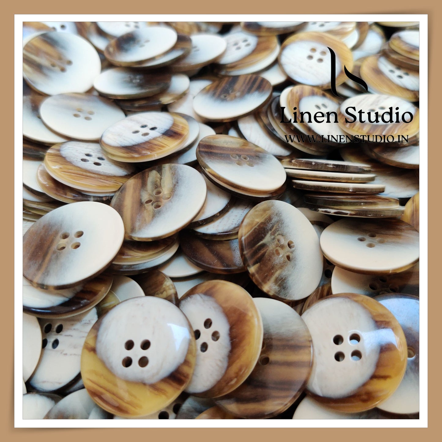 Round Rim 4 Hole Rod Shirt Buttons - P34H SG001 30L