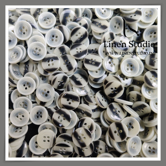 Round Rim 4 Hole Rod Shirt Buttons - P34H SG004 24L