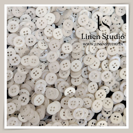 Round Rim 4 Hole White Shirt Buttons - P34H SG006 18L