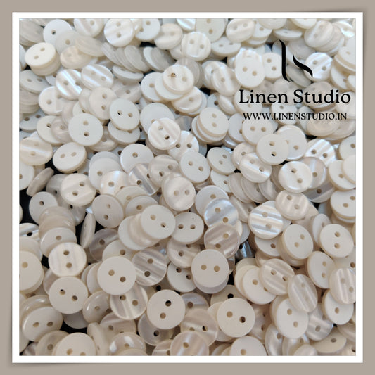 Round Rim 2 Hole White Shirt Buttons - P34H SG020 18L