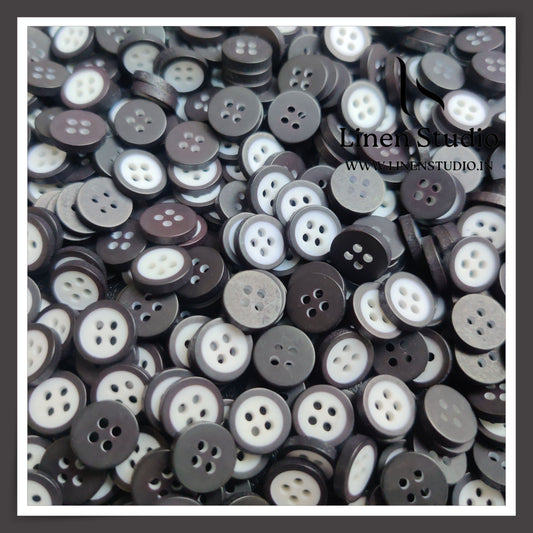 Round Rim 4 Hole Twin Colour Shirt Buttons - P34H SG025 18L