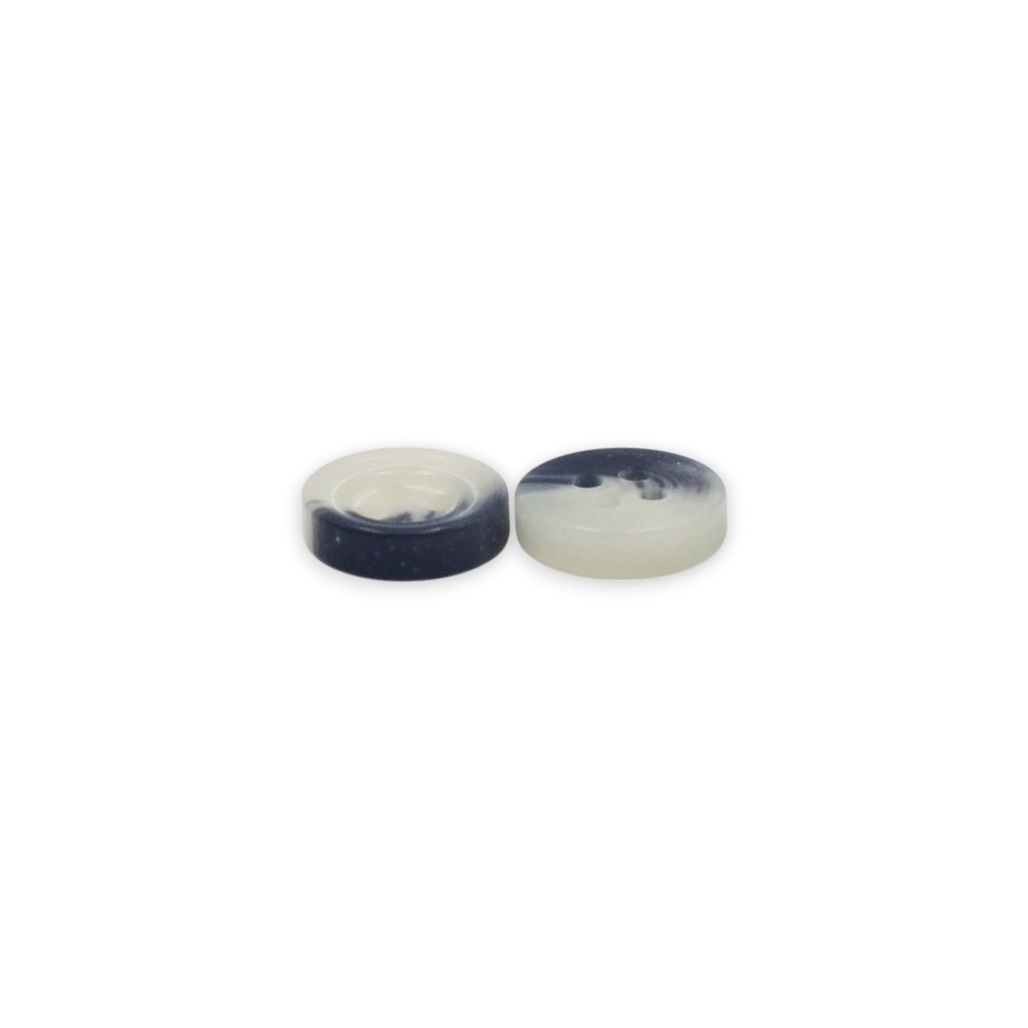 Round Rim 4 Hole Dark Blue with White Dual Colour Fancy Shirt Buttons