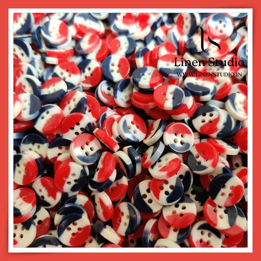 Round Rim 4 Hole Rod Shirt Buttons - P37J SG007 18L